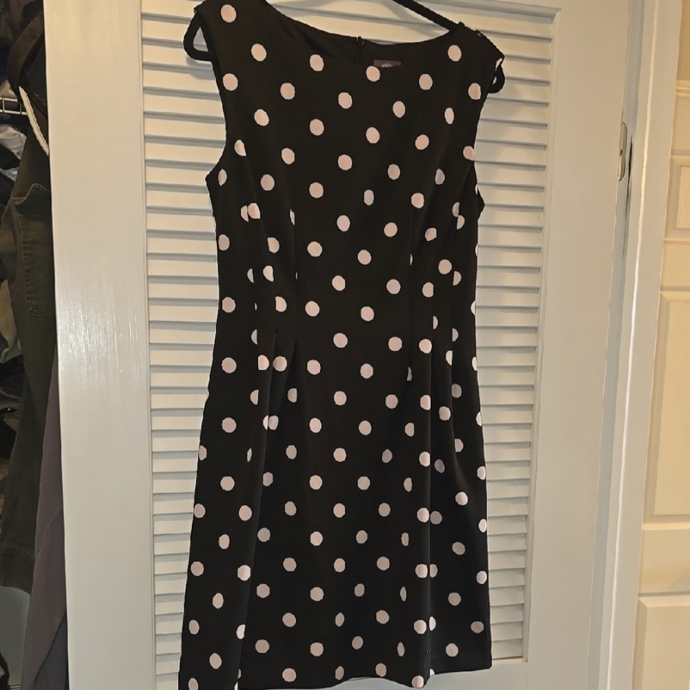 Elegant Black and Pink Polka Dot Dress